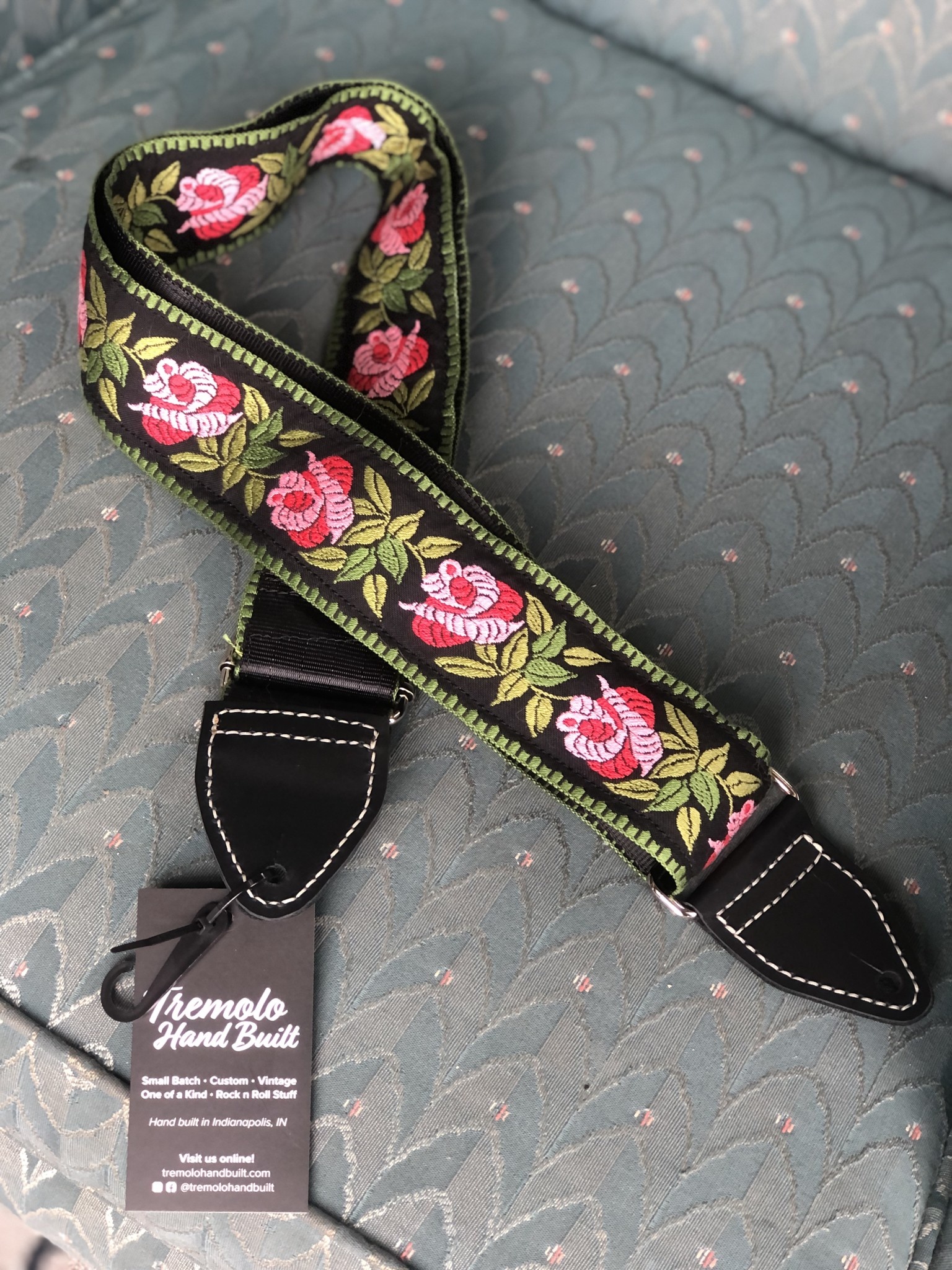 Tremolo Leather Co. Red Rose Strap-2