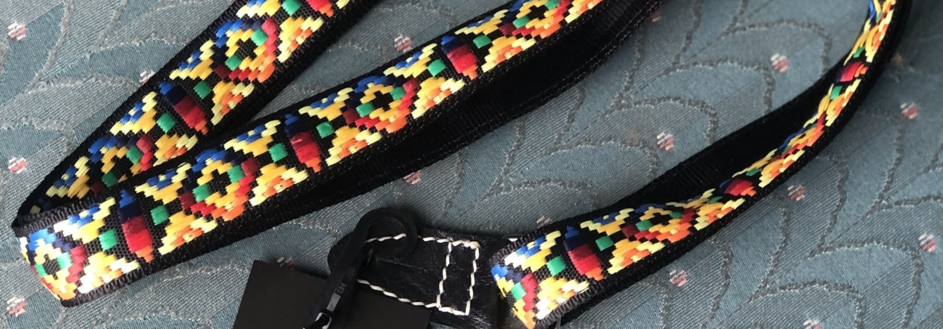 Tremolo Leather Co. Mandolin Strap Rainbow Geometric