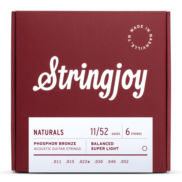 Stringjoy Naturals Super Light Gauge (11-52) Phosphor Bronze Acoustic Strings-1