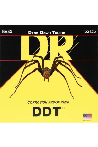 DR Strings Drop-Down Tuning Stainless Steel Heavy Bass Guitar Strings DDT-5-55
