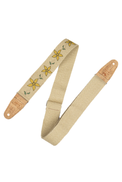 Levy's Natural Vegan Guitar Strap - Flowering Vine