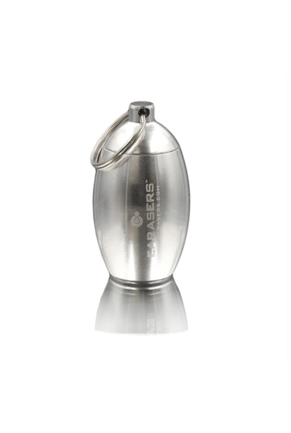 Earaser Stash Can Keychain Silver