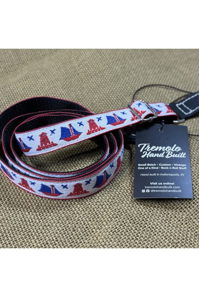 Tremolo Hand Built Mandolin Strap  - Sailboat