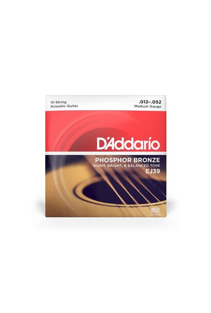 D'addario EJ39 12-52 Medium 12-String Phosphor Bronze Acoustic