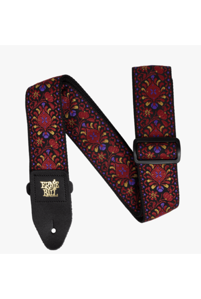 Ernie Ball Classic Jacquard Guitar Strap/Bass Strap - Crimson Royal Bloom