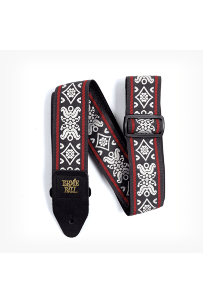 Ernie Ball Classic Jacquard Guitar Strap/Bass Strap - Blackjack Red