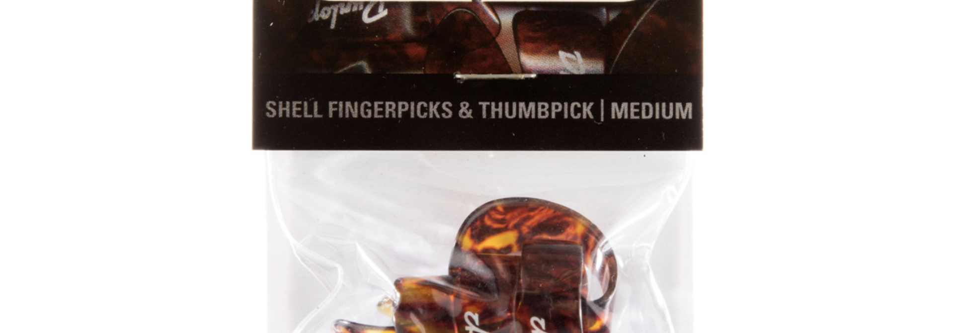 DUNLOP SHELL 3 FINGERPICKS / 1 THUMBPICK SET MEDIUM