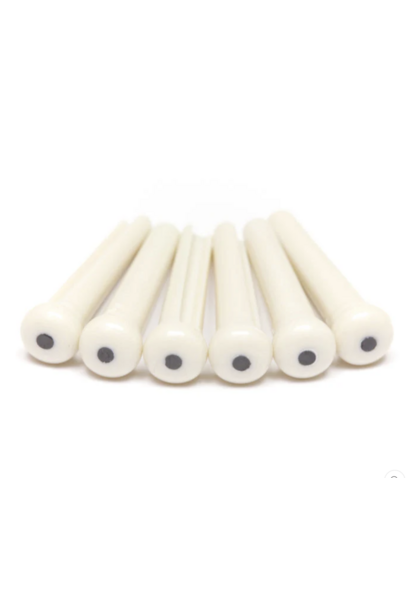 TUSQ by Graph Tech Traditional Bridge Pins 2mm White/ Black Dot (6 Pcs) PP-1122-00