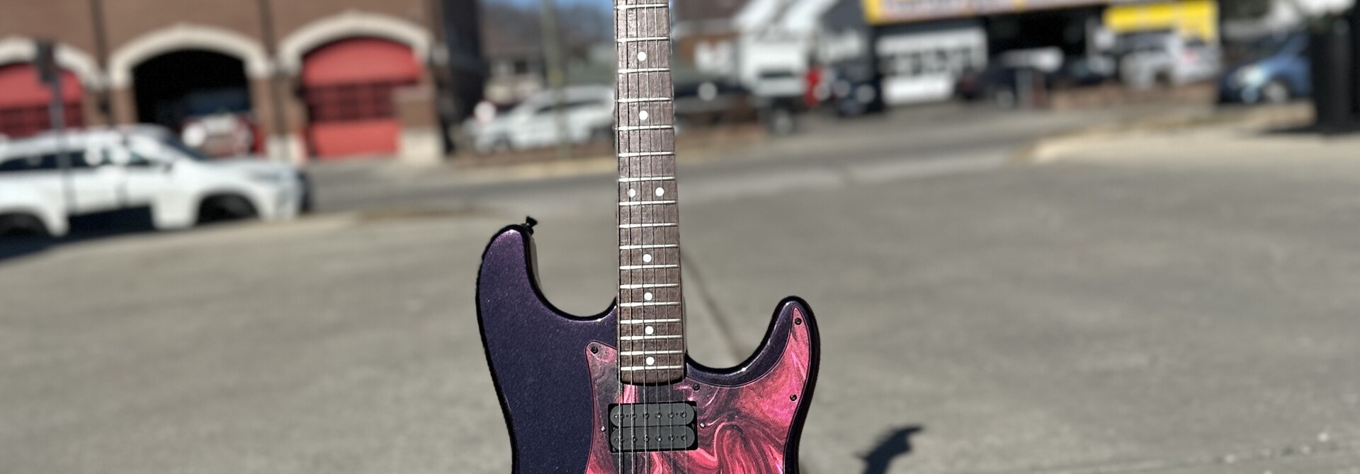 Re-finished Fender Strat - Black Cherry Color Shift