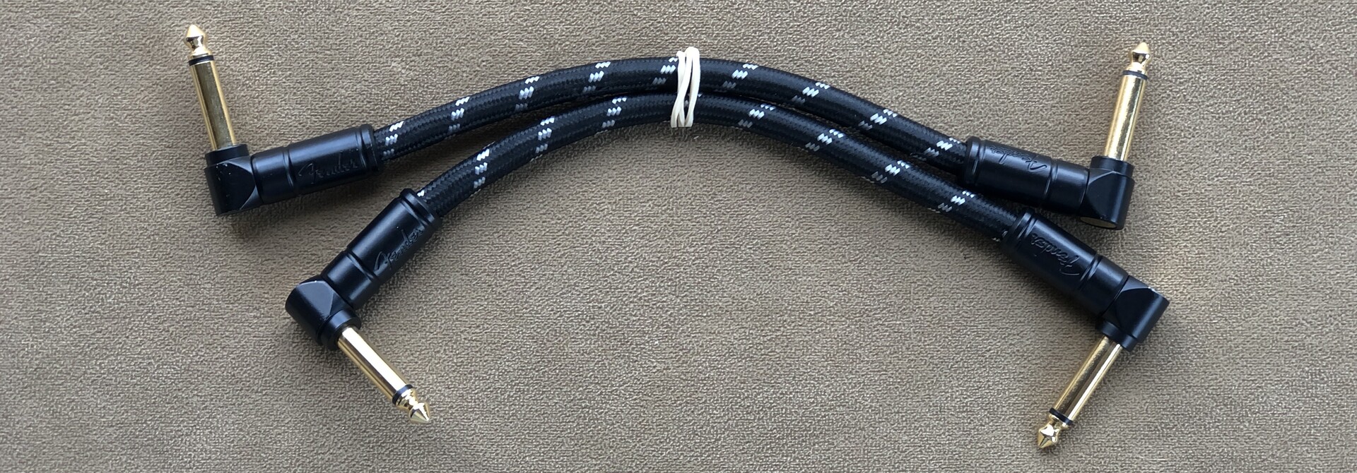Used Fender Deluxe Series Black Tweed Patch Cables - 2 Pack