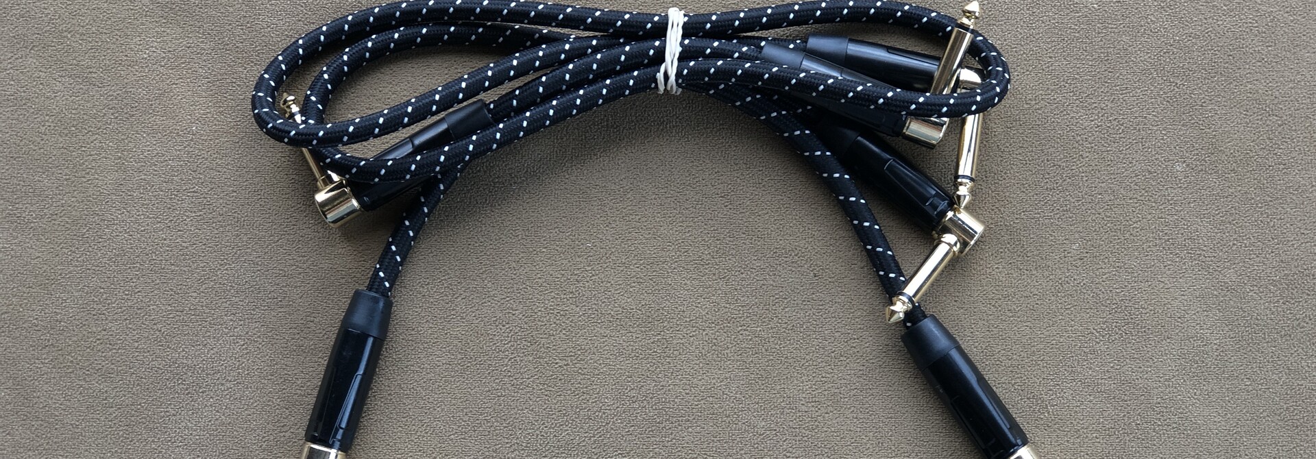 Used Generic Black and White Braided Patch Cables - 3 Pack