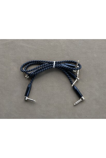 Used Generic Black and White Braided Patch Cables - 3 Pack