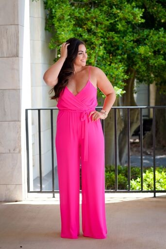 jumpsuit hot pink