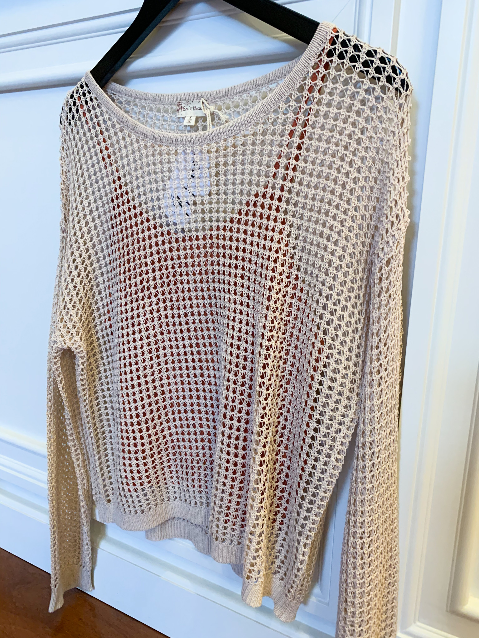 beige crochet top