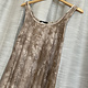 Stone/White Tie Dye Effect Maxi Dress with Side Slits