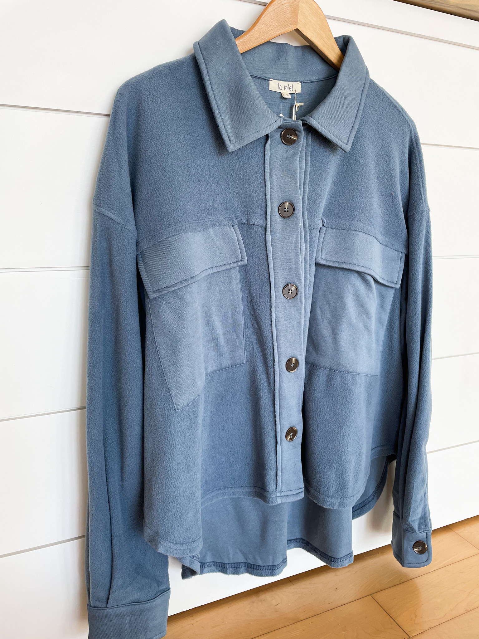 Collared Button Up Polyester Jacket