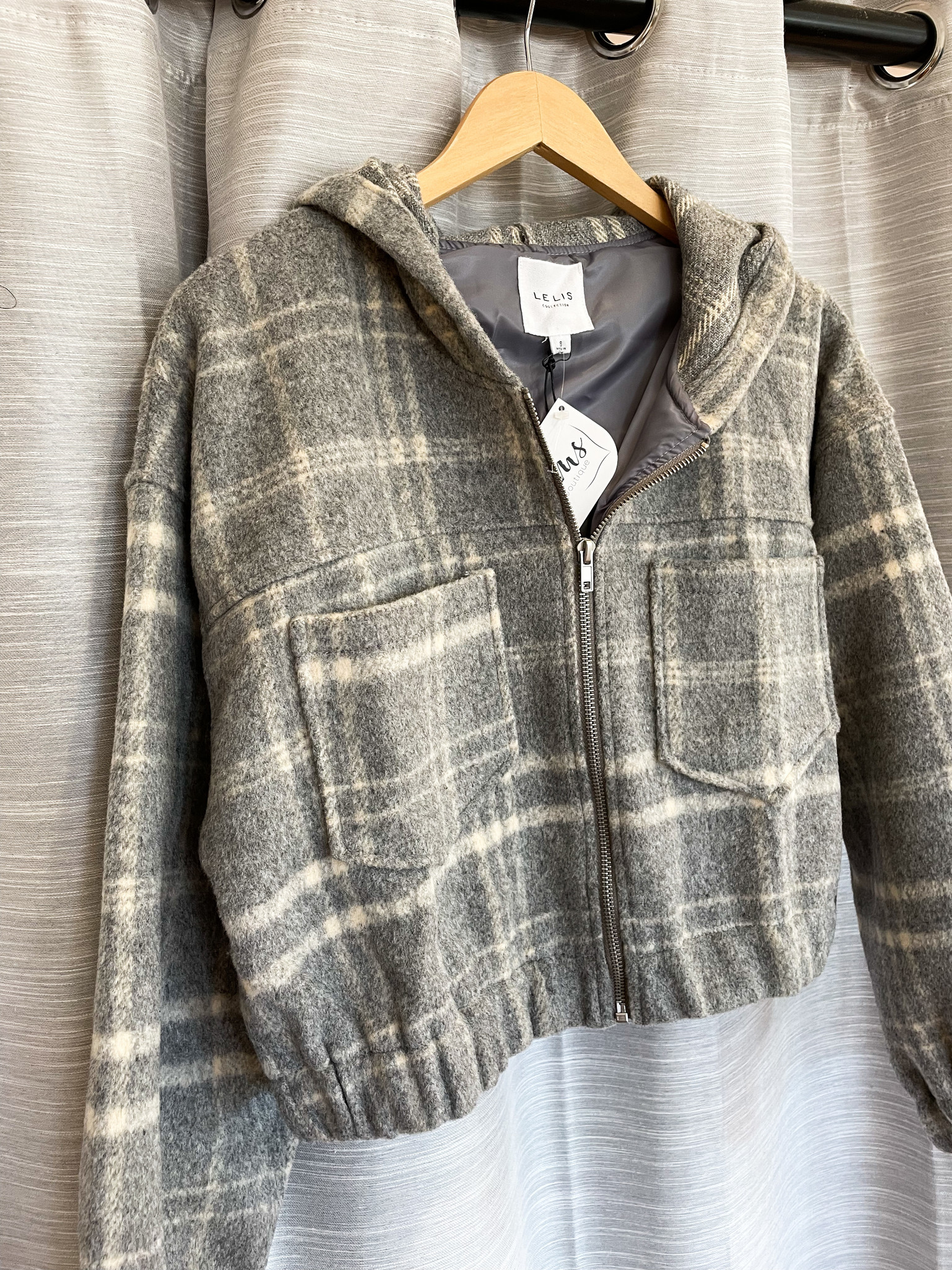 plaid zipper jacket