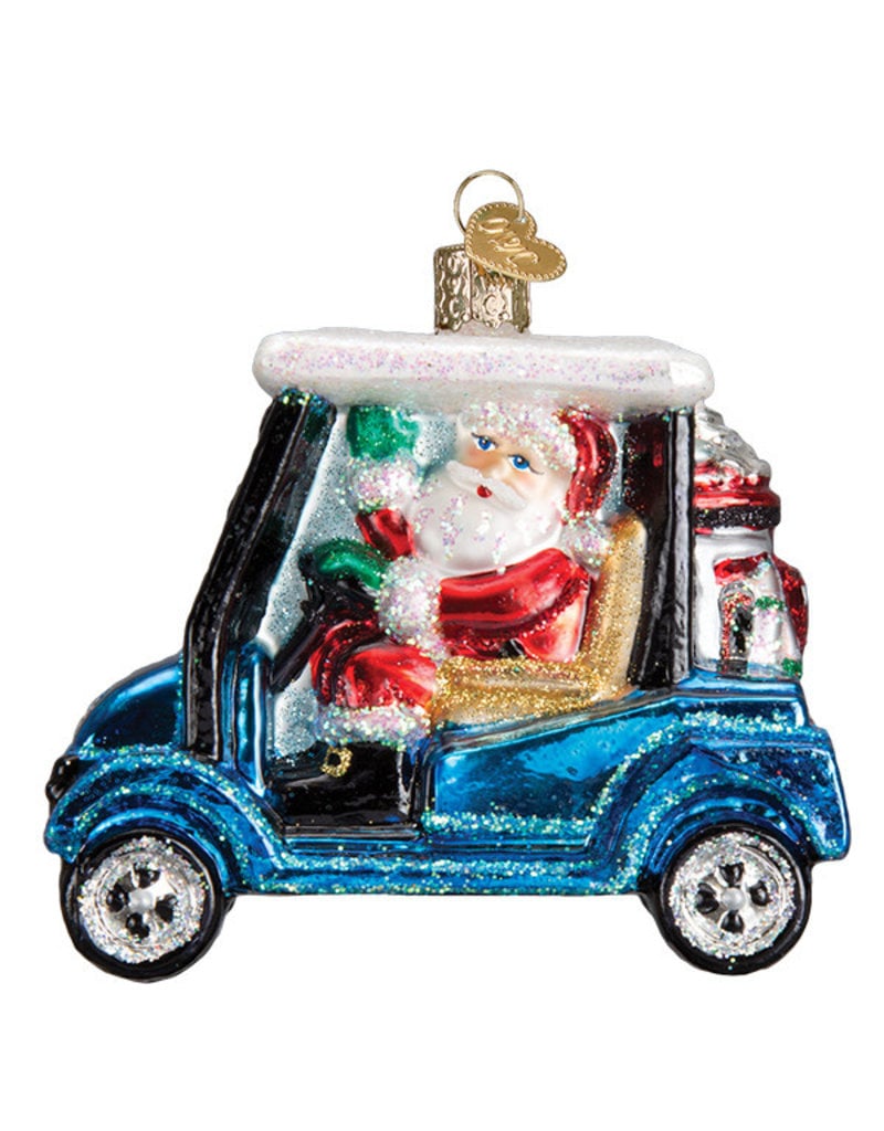 Old World Christmas Golf Cart Santa