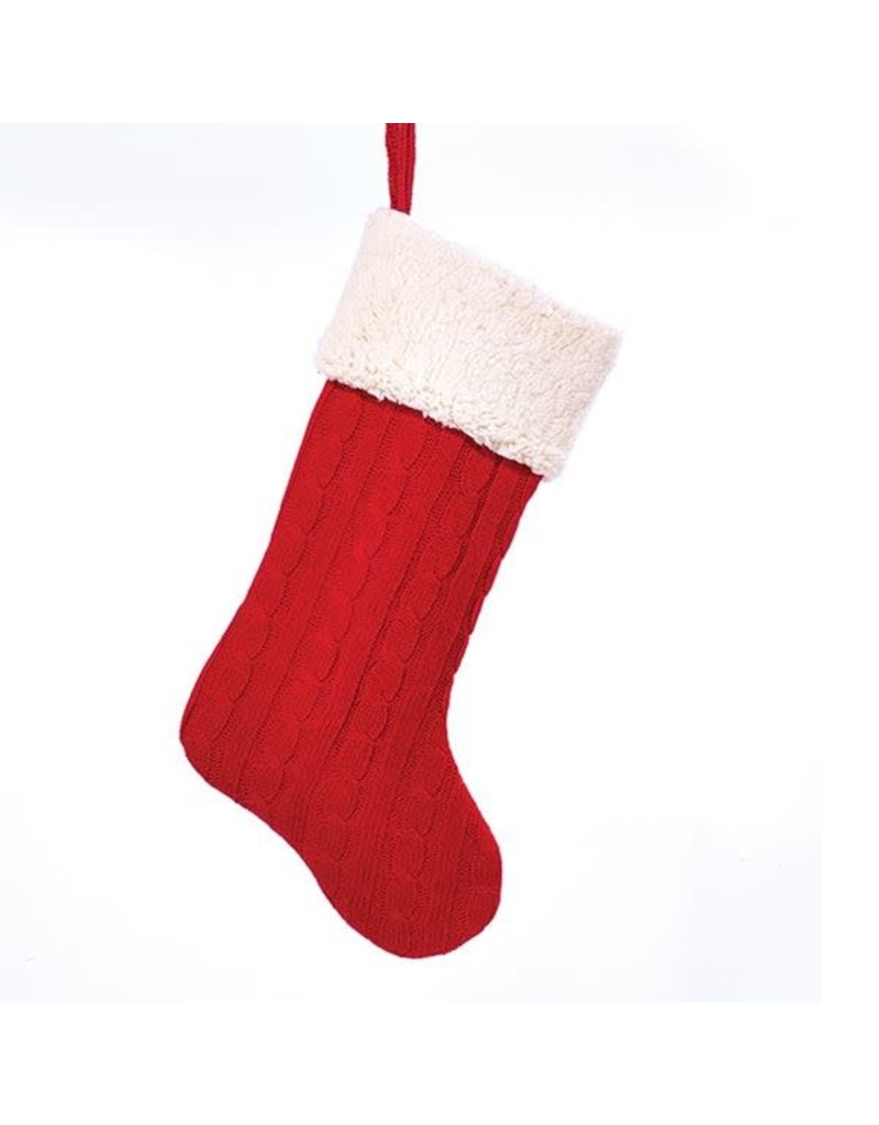 Red Cable Knit Stocking