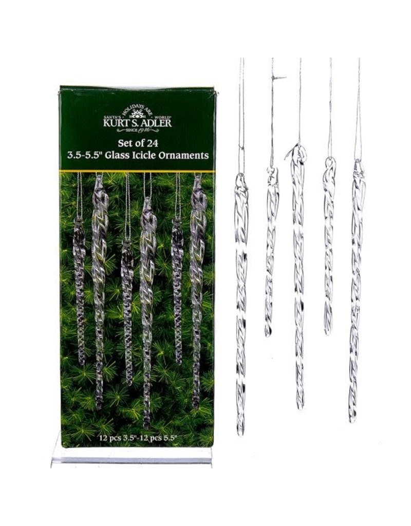 12 Icicle Holiday Ornament (Set of 2) - Clear