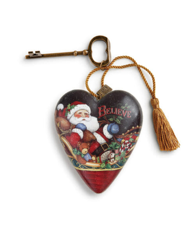 Believe Santa Art Heart