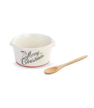 Merry Christmas Appetizer Bowl with Spoon