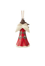 Jim Shore Red and Green Angel Ornament