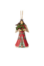 Jim Shore Red and Green Angel Ornament