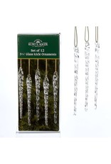Twisted Clear Glass Icicle Set of 12
