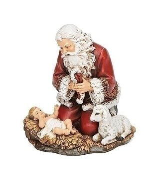 Kneeling Santa with Lamb