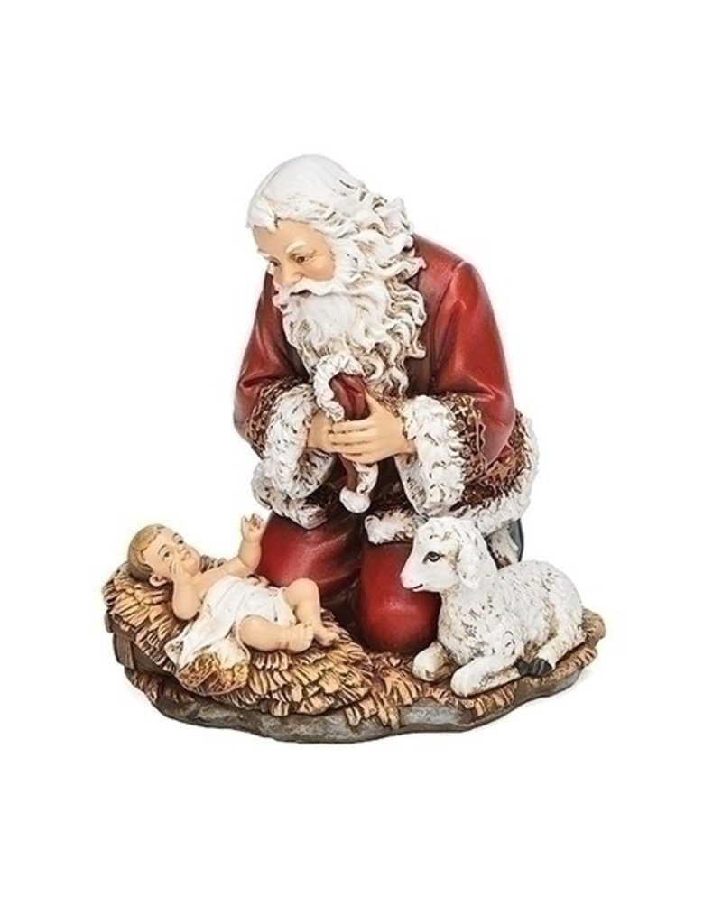 Kneeling Santa with Lamb