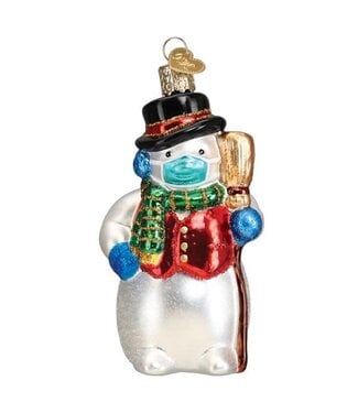 Old World Christmas Snowman with Face Mask