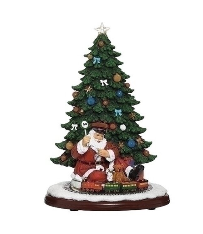 13" Musical LED Santa Train Christmas Figurine