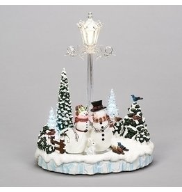 LED Snowman Couple W/ Lantern