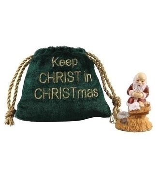 Kneeling santa orn in bag