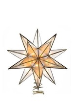 Gold Capiz Star Lighted Treetop