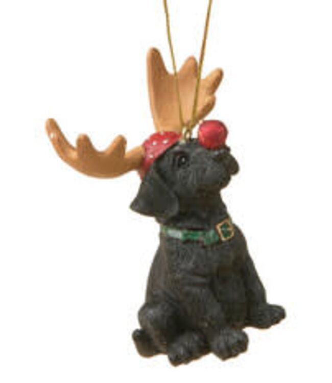 Bearfoots Santa's Helper Black Lab Ornament