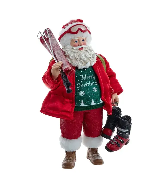 Fabriché™ Santa Skier With Skis