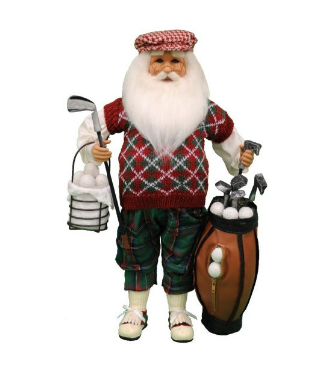 Karen Didion Golf Santa with Basket