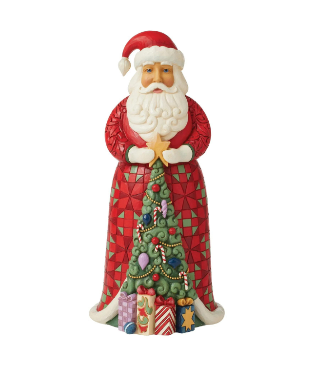 Jim Shore Santa with Christmas Tree Coat Figurine
