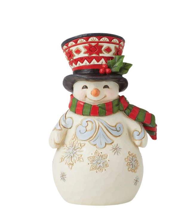 Jim Shore Pint Size Snowman with Large Hat Figurine