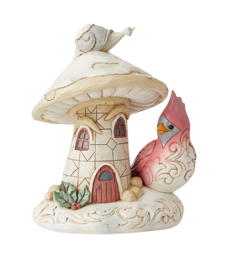 Jim Shore Jim Shore Woodland Mushroom House with Bird Figurine