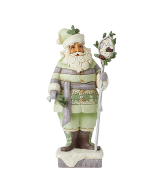 Jim Shore Jim Shore White Woodland Santa with Staff Figurine