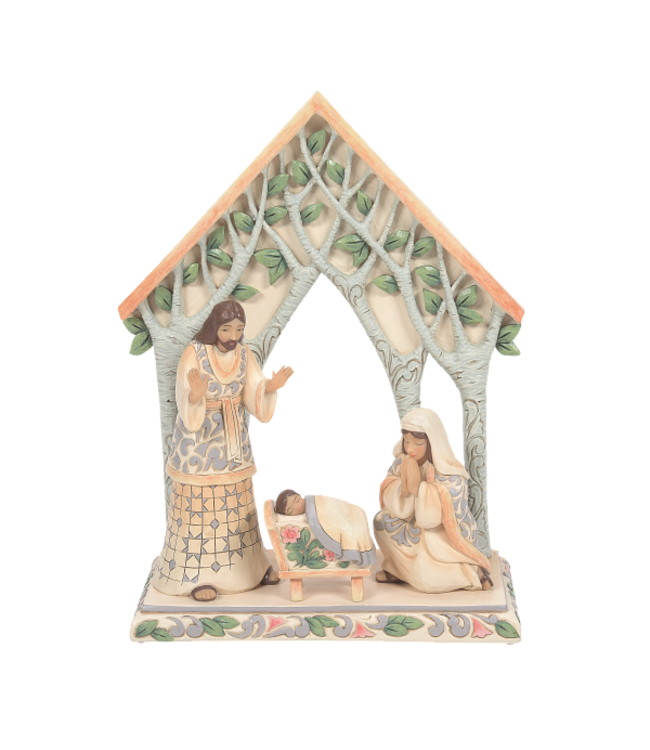 Jim Shore Woodland Holy Family/Creche Stable Figurine