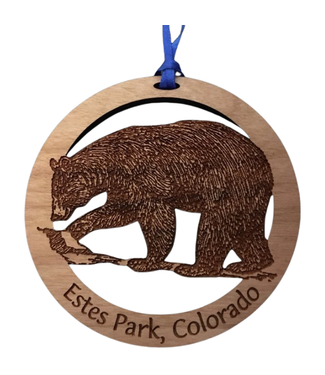 Bear Round Wood Ornament