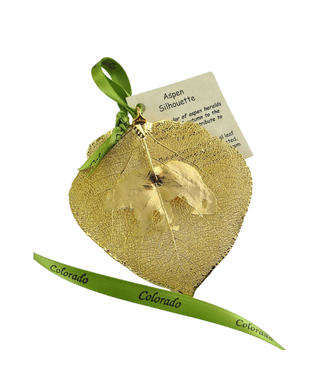 The Rose Lady Gold Preserved Aspen Leaf - Bear Silhouette