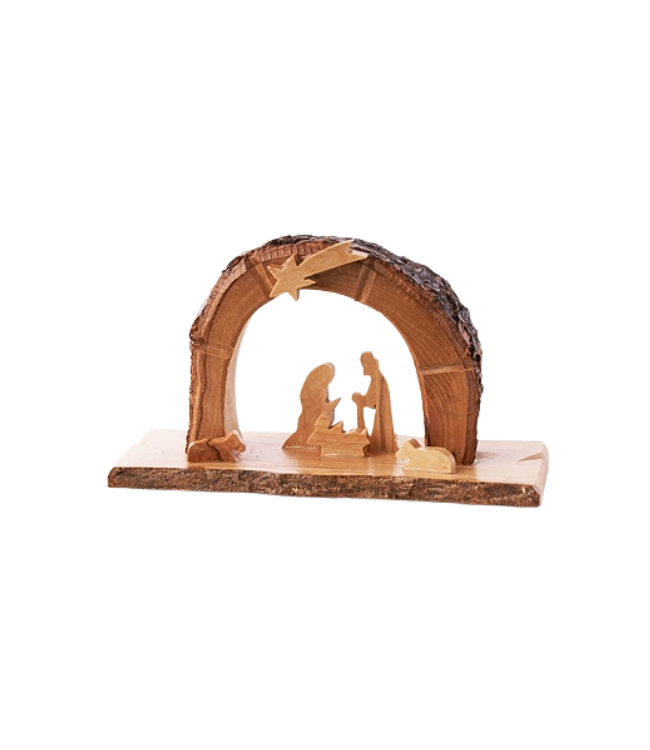 Arched Grotto with Holy Family Under Star 3" x4.5"