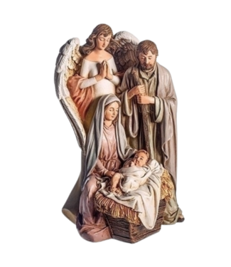 Holy Family and Praying Angel Figurine