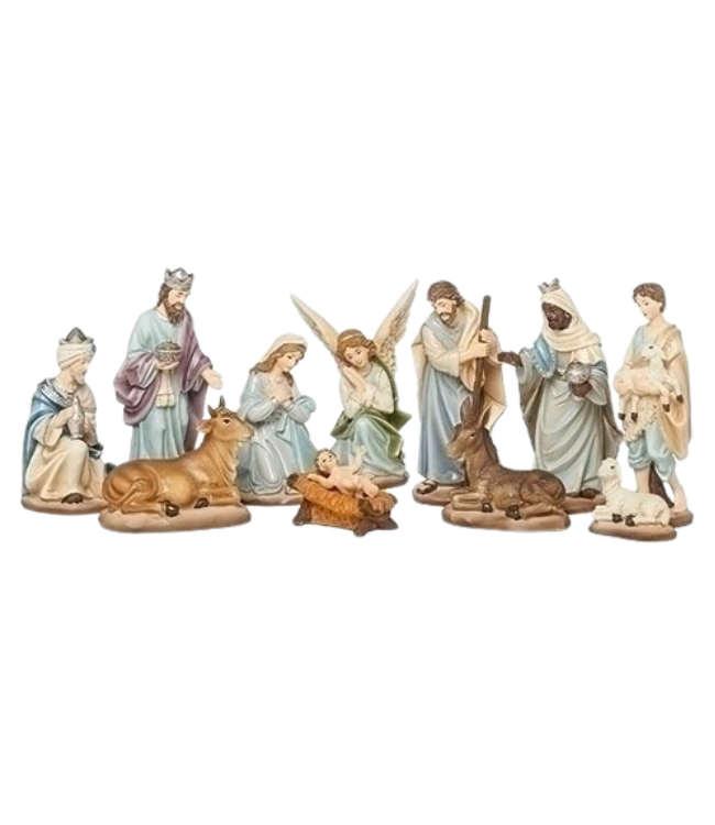 Classic Blue Nativity Set of 11