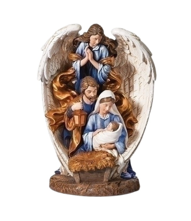 Joseph Studio Angel Over Holy Family Figurine